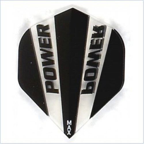 McCoy Power Max No2 Solid BLACK CLEAR Standard Dartflights 150 Micron