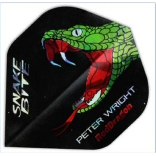 Peter Wright - Snakebite Holographic Green - Red Dragon Standard Dartflights