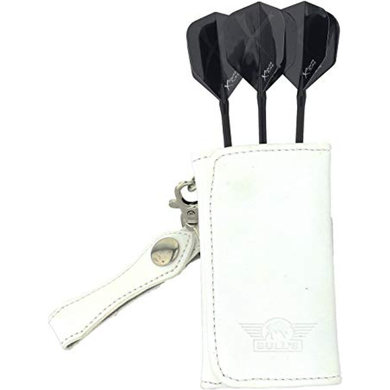 BULL's Caddy Leder Darttasche Steeldart Weiß