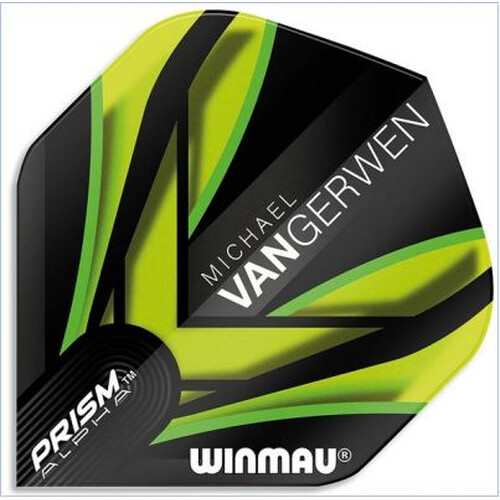 Michael Van Gerwen - Winmau Prism Alpha Black Green V2 Standard Dartflights