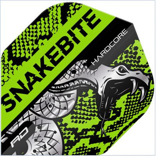 Peter Wright - Snakebite Coiled Snake Green - Red Dragon Standard Dartflights
