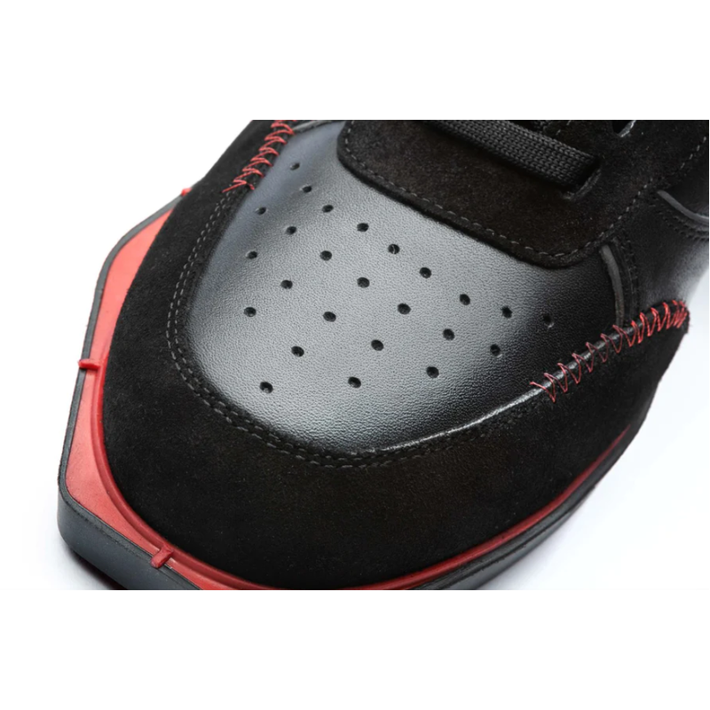 Dartschuh Vollleder schwarz/rot