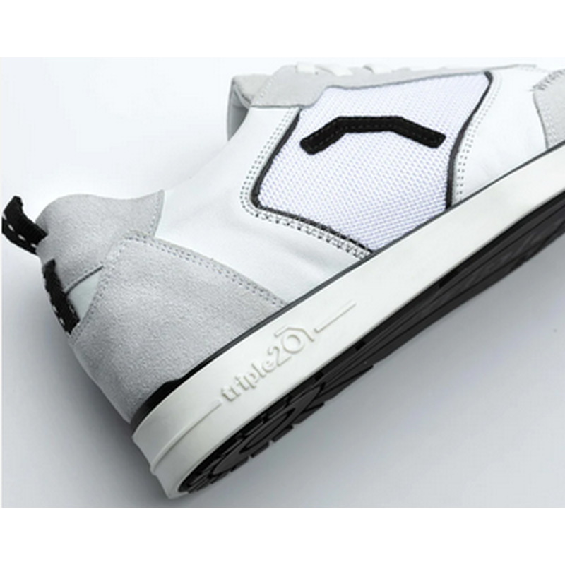 Dartschuh Leder und sportives Mesh weiß/schwarz