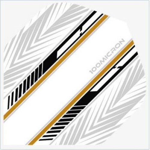Racing White Black Gold No2 Standard Dartflights