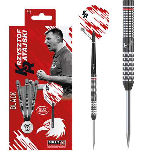 Bulls Krysztof Ratajski Darts Steel Tip 90% Tungsten - Black