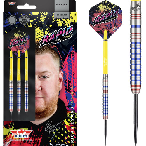 Bulls NL Ricky Evans Darts Steel Tip 90% - Rapid Red Blue