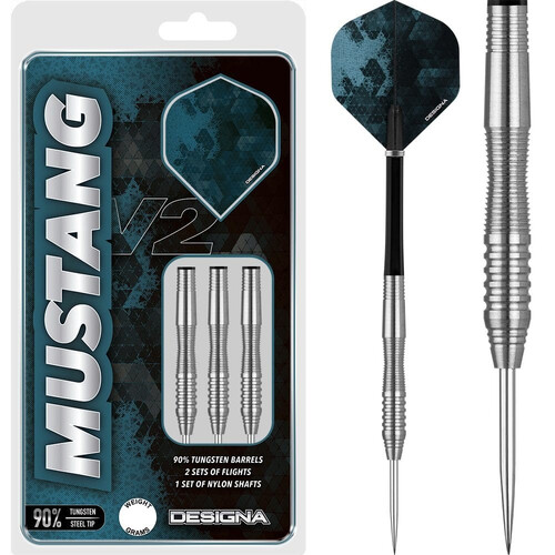 Designa Mustang V2 Darts Steel Tip - Scallop Silver - 21g