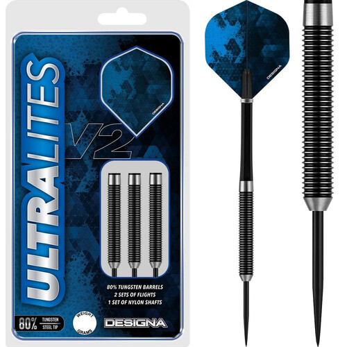 Designa Ultralites V2 Darts Steel Tip - M2 Full Ring Grip - 14g