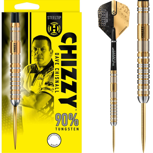 Harrows Chizzy V2 Darts Steel Tip 90% Dave Chisnall Gold Titanium