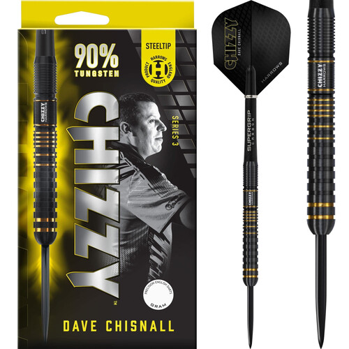 Harrows Dave Chisnall Darts Chizzy Steel Tip 90% Tungsten Series 3