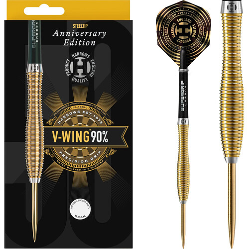 Harrows V-Wing Darts Steel Tip 90 Anniversary Edition Gold Titanium