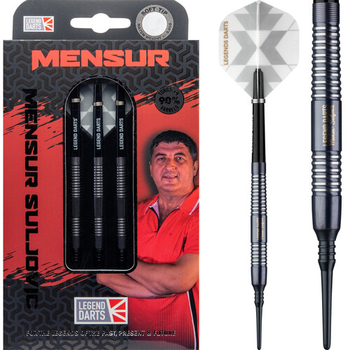 Legend Darts Soft Tip - The Gentle Mensur Suljovic Black 18g