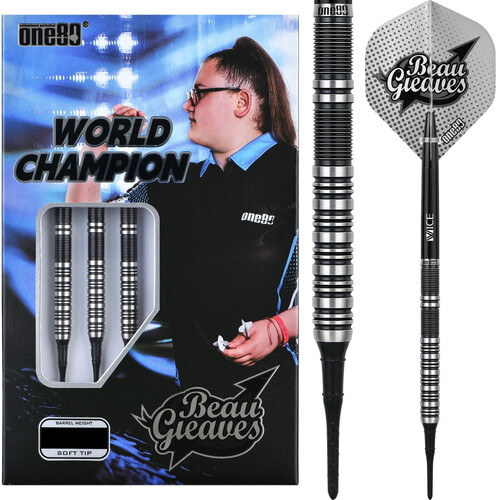 One80 Beau Greaves Darts Soft Tip HD Black/Silver 21g