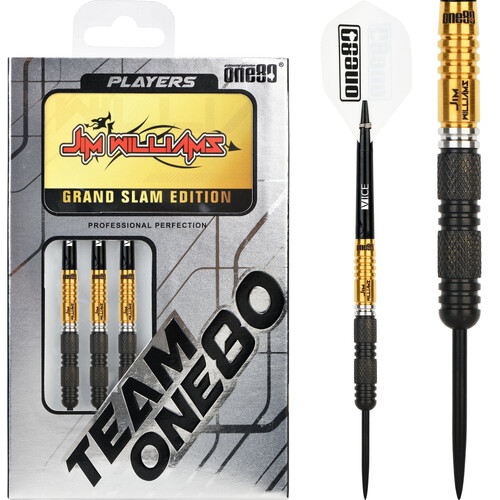 One80 Jim Williams Darts Steel Tip - Black/Gold 25g