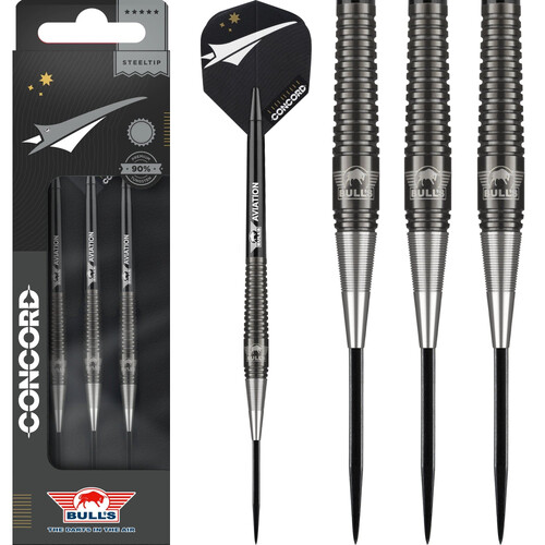 Bulls NL Concord Darts Steel Tip - Ringed Black and Silver