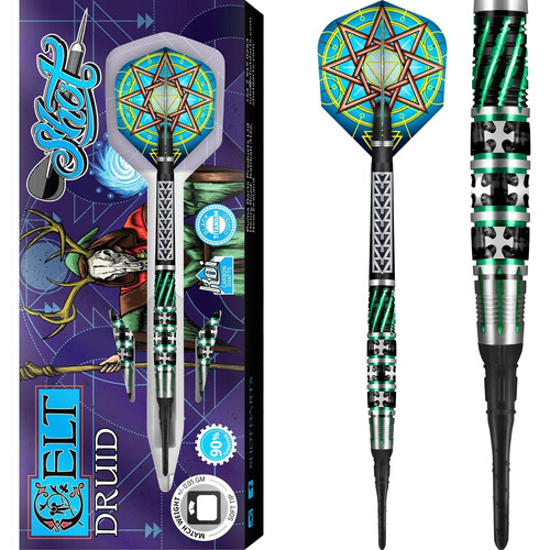 Shot! Celt Druid Darts Soft Tip - Black/Green
