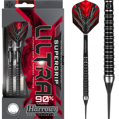Harrows Supergrip Ultra Darts Soft Tip - Schwarz