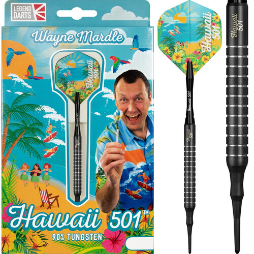 Legend Wayne Mardle Darts Soft Tip Hawaii 501 Black