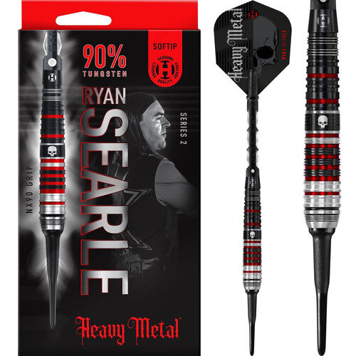 Harrows Ryan Searle Darts Heavy Metal Soft Tip 90% Tungsten Series 2