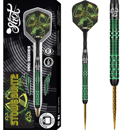 Shot Pro Series Darts Steel Tip 90% Tungsten - Stowe Buntz V2 Black 23g