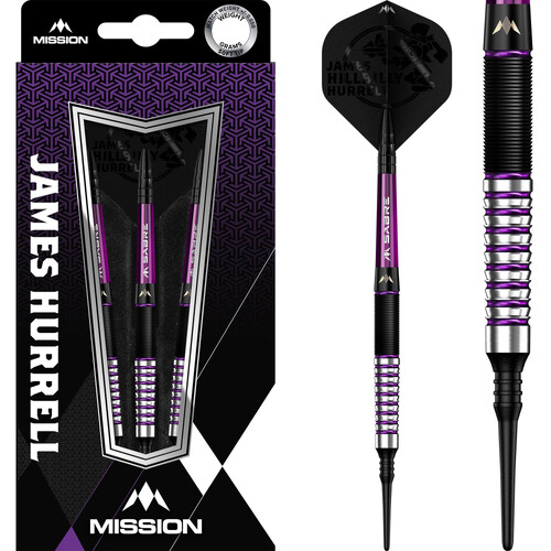 Mission James Hurrell Darts Soft Tip - Hillbilly Black Purple 18g