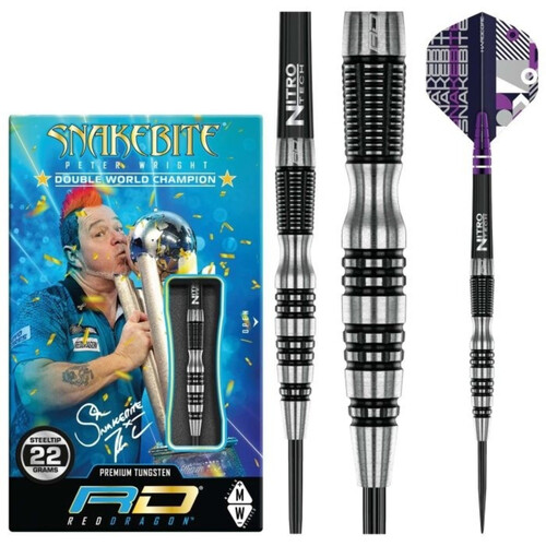 Peter Wright Snakebite Black Racer 90% Tungsten Softdarts