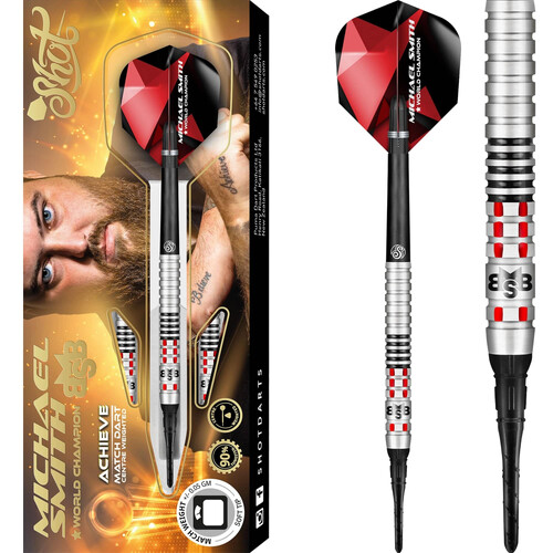 Shot Michael Smith Darts - Soft Tip Tungsten Centre Weighted Bully Boy Achieve
