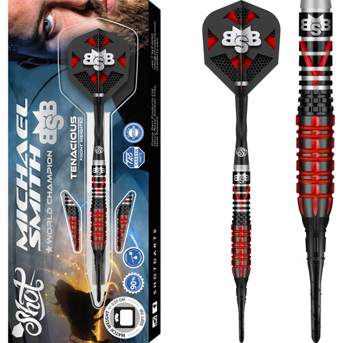 Shot Michael Smith Darts - Soft Tip Tungsten Front Weighted Bully Boy Tenacious