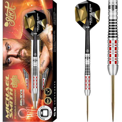 Shot Michael Smith Darts - Steel Tip Tungsten Front Weighted Bully Boy Believe
