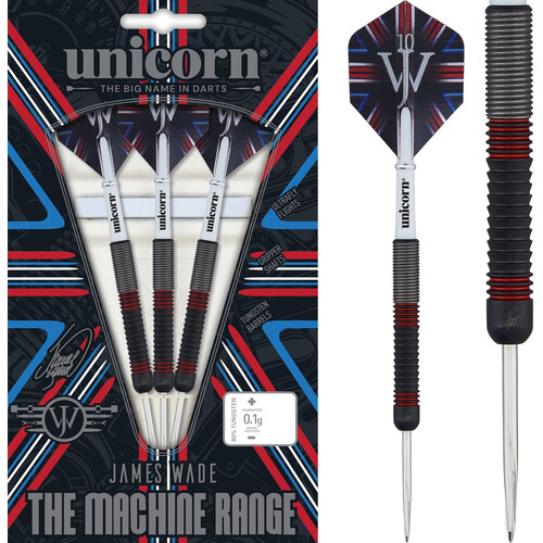 Unicorn James Wade Darts Steel Tip - The Machine Black/Red