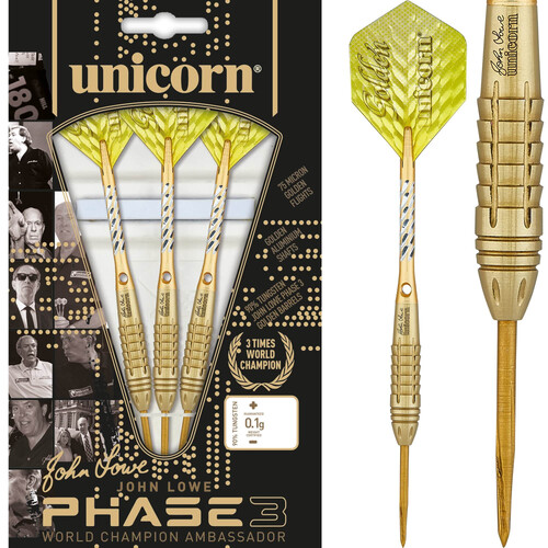 Unicorn John Lowe Darts Steel Tip World Champion Phase 3 Gold